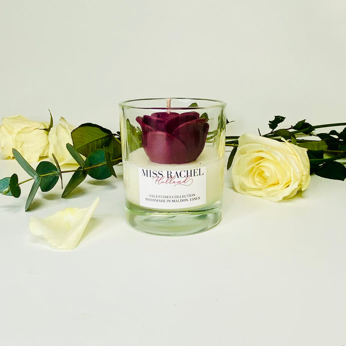 Burgundy Rose Candle