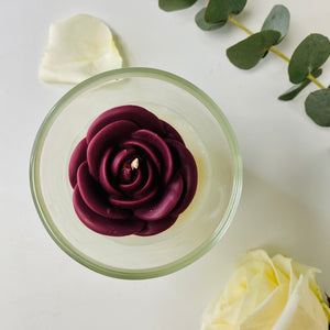 Burgundy Rose Candle